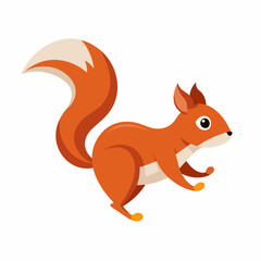 Squirrel vector illustration, a Running squirrel, squirrel eating nut vector