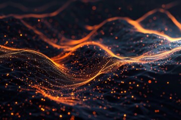 Abstract background of glowing waves and lights.  - obrazy, fototapety, plakaty