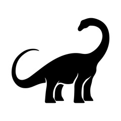 Sauropod dinosaur vector silhouette