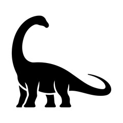 Diplodocus dinosaur vector silhouette