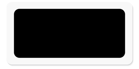 white frame and black board with shadow on white background