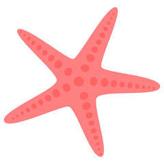 Starfish in flat style isolated on white background.