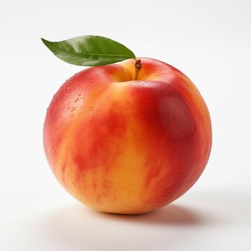 Peach Isolated on White Background. Generative AI