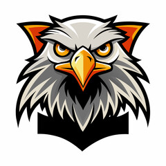 Eagle face logo vector art illustration, a angry face eagle logo vector isolated white background
