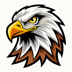 Eagle face logo vector art illustration, a angry face eagle logo vector isolated white background