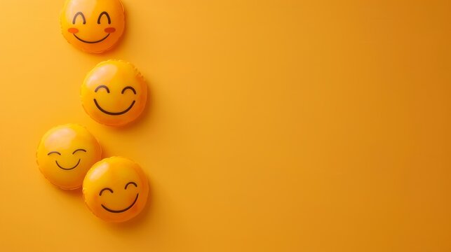 World emoji day 3d banner background. Emoji Celebration 3D Banner Background. World emoji day with a funny emojis. World smile day emojis. Mental health assessment, world mental health day concept.