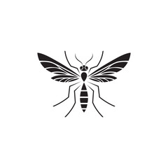 Mosquito logo design template, outline vector sign, isolated linear pictogram