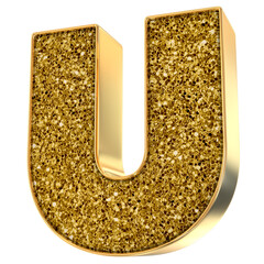 Gold U Letter 3D Render © Graphic123