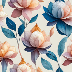 Flowers Seamless, cloth pattern