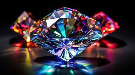 The surface of a diamond exhibits unparalleled brilliance and clarity, 