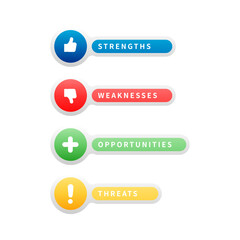 Obraz premium Four colorful elements Concept of SWOT-analysis template