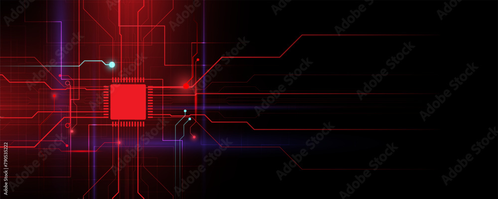 Poster background image of technology concept processing network cyber data protection chip