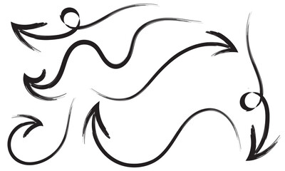 grunge arrow vector. grunge arrow brush. grunge arrow paint. Isolated on white background. Vector illustration. 