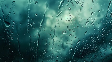 Rainy window with droplets