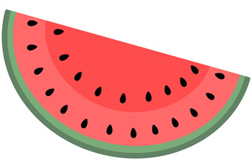Flat icon slice of watermelon isolated on white background.