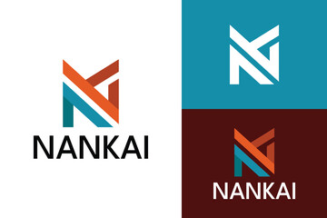 Logo ready elegant simple creative brand identity company corporate cafe fashion food initial letter N K word mark sign modern