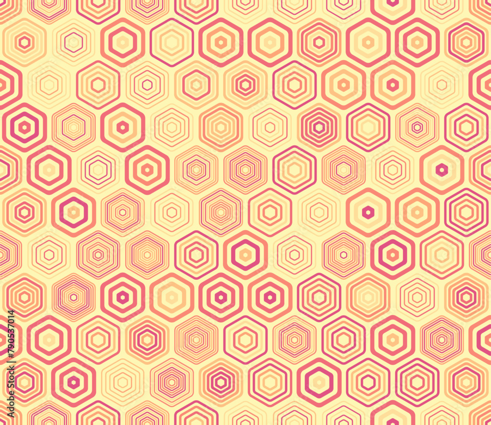 Poster vector background. geometric elements of varied style and color. hexagonal shapes. tileable pattern.