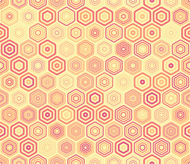 Vector background. Geometric elements of varied style and color. Hexagonal shapes. Tileable pattern. Seamless background. Superb vector illustration.