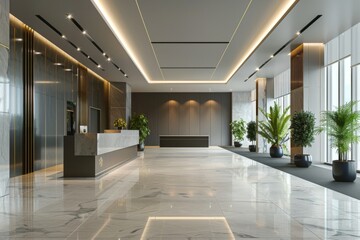 modern office lobby in a business district