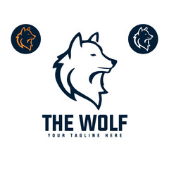 Wolf logo design icon template