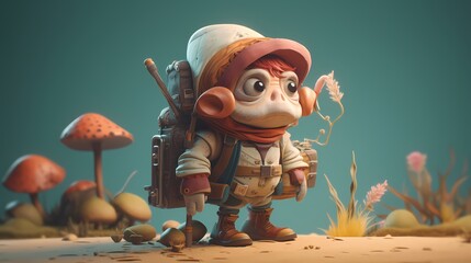 **An imaginative 3D character with a fantastic design and a sense of adventure - obrazy, fototapety, plakaty
