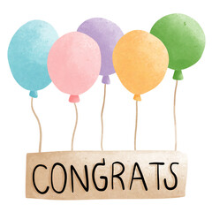congratulation card with balloons