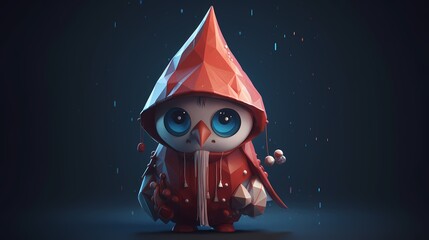 **A whimsical 3D character with a unique design and a hint of mystery - obrazy, fototapety, plakaty