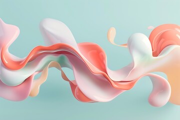 : A 3D logo for a fashion brand, featuring abstract shapes in pastel colors that invite viewers to express their personal style. - obrazy, fototapety, plakaty