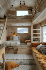 Modernes Tinyhouse aus Holz, made by AI