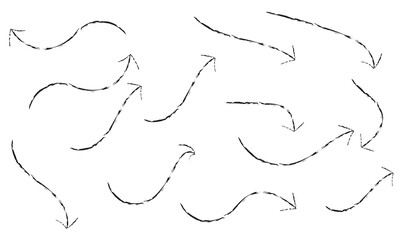 grunge arrow vector. grunge arrow brush. grunge arrow paint. Isolated on white background. Vector illustration. 