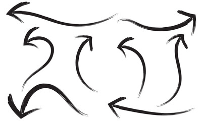 grunge arrow vector. grunge arrow brush. grunge arrow paint. Isolated on white background. Vector illustration. 