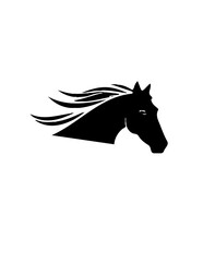horse head silhouette vector | Vector illustration of a horse black svg