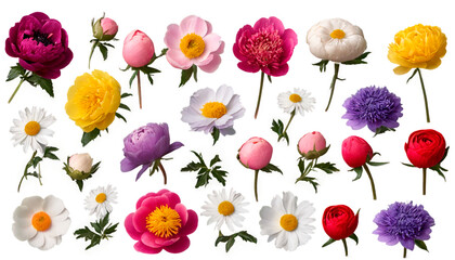 Fototapeta na wymiar set of flowers
