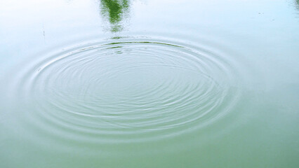 Calm water surface texture with splashes and waves. Mint colored waves in the sun. Copy space.