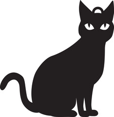 Black cat earrings cutout. Earring Design, cutout jewelry with silhouette of cartoon black cat. Laser cut template, jewelry making