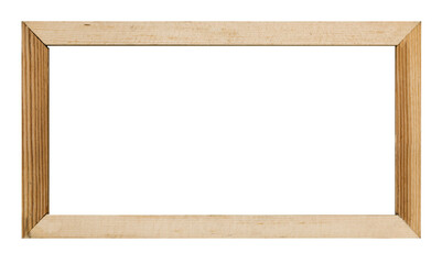 wooden picture frame isolated, png.