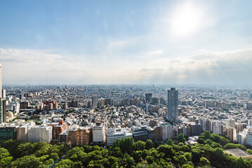 東京都庁から望む中野方面の景色　東京都新宿区西新宿