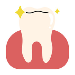 Tooth single 1 cute, png illustration.