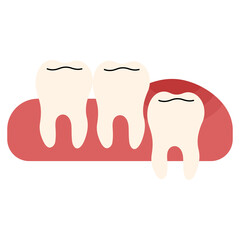 Wisdom teeth single 1 cute, png illustration.