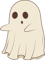 Funny cartoon ghost. Cute cartoon funny ghost, Halloween little spooky