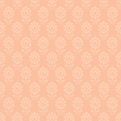 Seamless subtle tan pink vintage Arabic ancient textile floral pattern vector