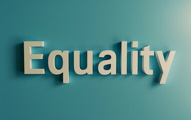 Obraz premium Equality against vibrant blue surface - Gender Equality, Racial Equality, Legal Equality - Government, Media