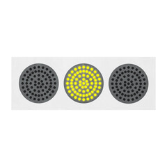 LEDの黄信号機のイラスト