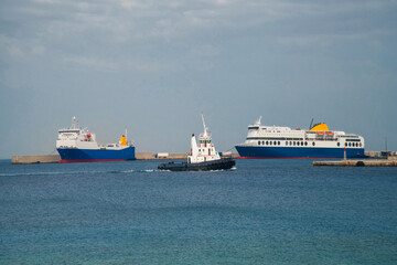 Ships in Rhodes port, Rhodes island, Rhodes city, Greece