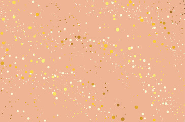 Nude background with gold glitter. Pinkish nude color background with yellow gold glitters. - 790547488
