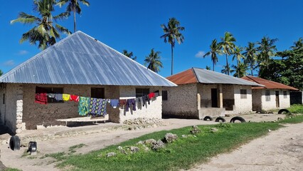 Afrikanisches Haus in einem Dorf in Sansibar
