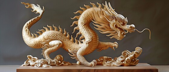 Chinese dragon, enormous and golden.