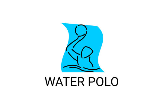 water polo vector line icon. playing water polo. sport pictogram illustration.