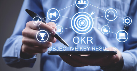 OKR. Objective Key Results. Business concept - obrazy, fototapety, plakaty