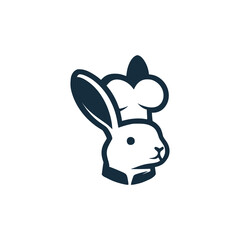 rabbit chef professional logo vector illustration template design